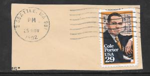 #2550 Seattle WA, NOV/25/1992 Cancel