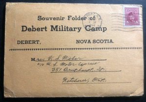 1944 Debert Canada Souvenir Folded Postcards Cover Military Camp