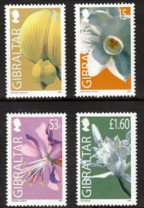 GIBRALTAR 2006 Flowers; Scott 1033B-1036; MNH