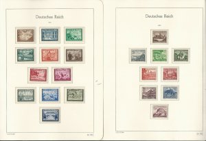 Germany Stamp Collection on 4 Hingless Lighthouse Pages, 1938-39 WWII, JFZ