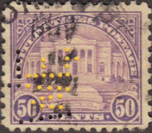 US Used 50 cent Scott# 570 Arlington Amph. Perfinned Fine