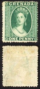 Grenada SG4 1d Green wmk Small Star (sideways) Rough Perf 14 to 16 M/M