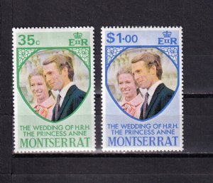 LI07 Montserrat 1973 The Wedding of H.R.H. The Princess Anne mint hinged stamps