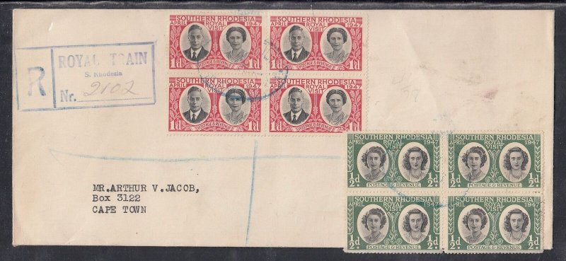 Southern Rhodesia Scott 65-6 FDC - 1947 Royal Train Cover