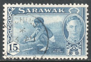 Sarawak Scott 188 - SG179, 1950 George VI 15c used