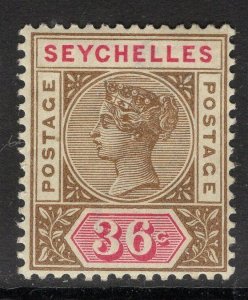 SEYCHELLES SG32 1897 36c BROWN & CARMINE MTD MINT