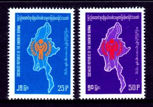 Burma - Scott #273-274 - MNH - Creasing #274 - SCV $5.00