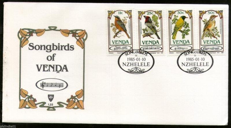 Venda 1985 Song Birds Robin Barbet Wildlife Animal Fauna Sc 116-119 FDC # 16256