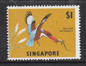 Singapore 1962 Sc 67 Bird $1 MNH