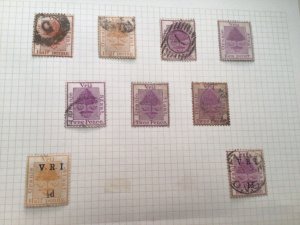 Orange free state & River colony stamps on old folded album page A10169