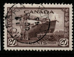 CANADA SG386 1942 20c CHOCOLATE USED