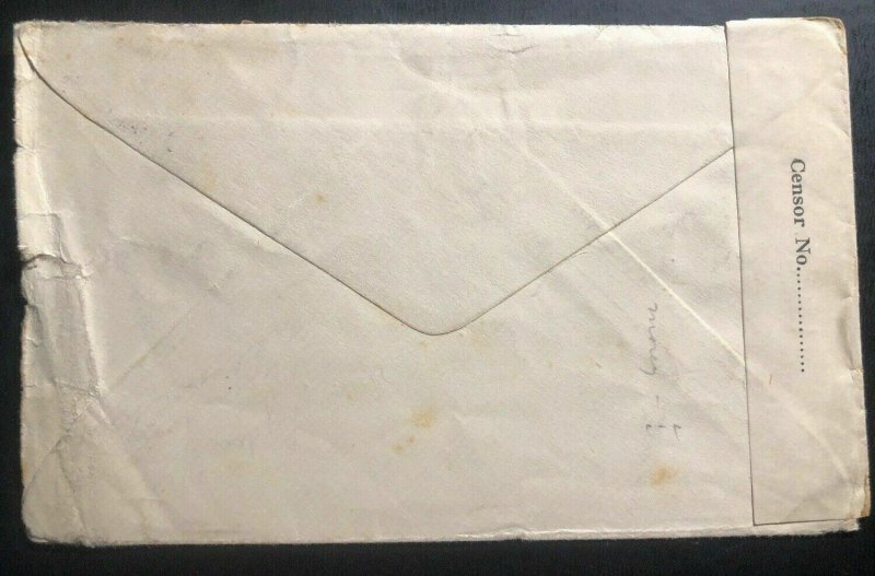 1941 Northern Rhodesia Censored Cover To National Bank St Petersburg FL USA