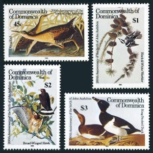 Dominica 891-894,895,MNH.Mi 905-908,Bl.97. Audubon birds 1985.Rail,Warbler,Hawk,
