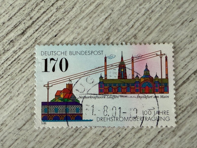 Germany #1683 Used, 170pf, 3-Phase Energy Transmission, Cent., 2024 SCV $1.00
