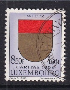 Luxembourg   #B215  used 1959  Coat of Arms 8.50fr