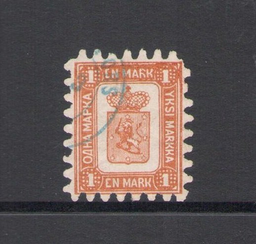 1866-70 Finland - No. 10 , Coat of Arms 41 M. Yellow Brown - Used