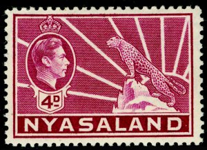 NYASALAND PROTECTORATE SG135, 4d brt magenta, LH MINT.