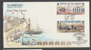 Alderney Sc 106-13 1997 Garrison Island stamp set on FDCs