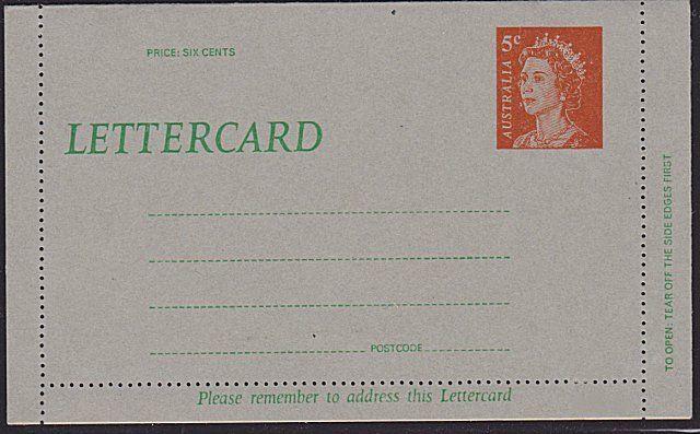 AUSTRALIA QE 5c lettercard unused...........................................3702