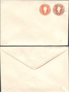 ESC887 2d Brown and 1/2d Orange Tudor Rose Design Stamped to Order Envelope Sup