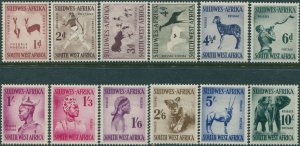 South West Africa 1954 SG154-165 Rock Paintings Natives Animals set MLH