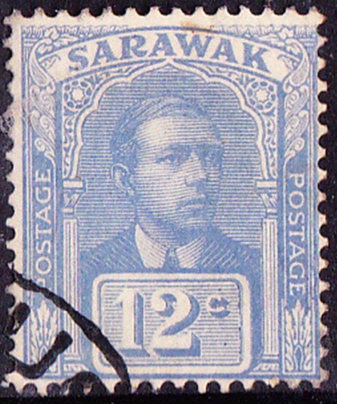 SARAWAK 1928 12 Cents Bright Blue SG84 Fine Used