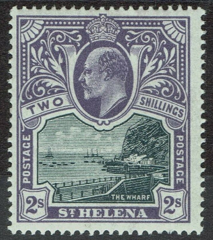 ST HELENA 1903 KEVII THE WHARF 2/- 