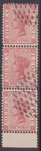 SIERRA LEONE  An old forgery of a classic stamp - strip of 3................x721 