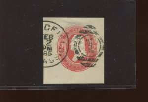 Scott U247 Washington Round 'O' in 'TWO' Variety RARE Used Cut Square (U247-1)