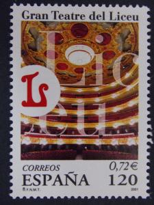 2001 Liceu Theatre MNH Stamp from Spain