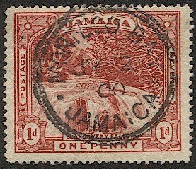 JAMAICA 1900  Sc 31 1d Llandovery Falls Used, VF, MONTEGO BAY postmark/cancel