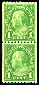 U.S. #604 PAIR MINT OG NH WITH PSE CERT GRADED XF-SUP 95