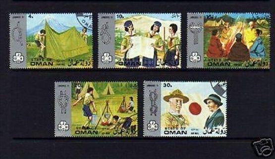 OMAN - 1971 - GIRL SCOUTS -  JAMBOREE - JAPAN - CTO - NH SET OF 5!