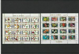 Umm Al Qiwain Different Flowers Stamps Sheets Ref 24859