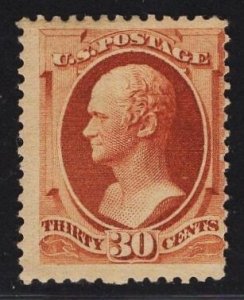 US #217 30c Orange Brown Hamilton MINT Hinged SCV $300