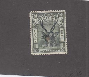 BRITISH NORTH BORNEO # 81 VF-MLH 2cts ELK BLACK AND GREEN