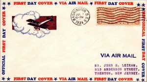 1934 - 6c Airmail Stamp - Washington DC - F60425 - F60425