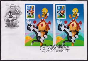 1998 Tweety & Sylvester Sc 3204c 3205c perf & imperf with ArtCraft cachet