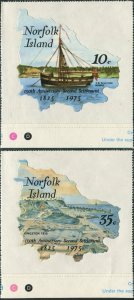 Norfolk Island 1975 SG163-164 Second Settlement set MNH