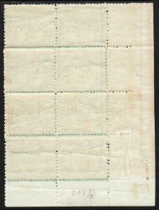 1890 - 1892 Australia Queensland QV ½penny perf 12½ Wmk 68 swys MNH Sc# 89 BLK 8