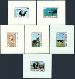 Mauritania 383-388 deluxe sheets, MNH. Mi 595-600. WWF 1978. Mammals, Ostrich.