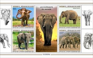 2023/07- GUINEA - ELEPHANTS OF THE WORLD              4V    MNH **