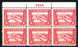 U.S. #402 MINT PL# BLOCK OF 6 NG