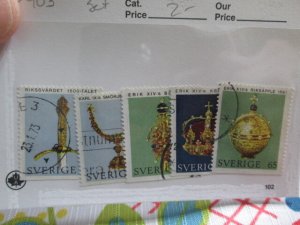 Sweden #899-903 used set 2022 SCV = $2.00