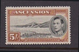 Ascension 1938 KGVI 5/- Sc 48a Perf.13.5 MH