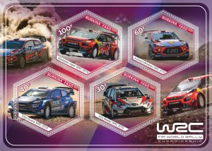 Stamps.Cars WRC 2019 2020 year 1+1 sheets perforated Burkino Faso