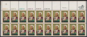 Scott 1804 MNH Top Plate Block of 20 -  Benjamin Banneker