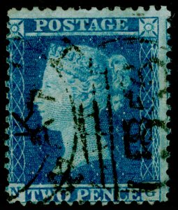 SG34, 2d blue plate 5, LC14, FINE USED. Cat £70. 