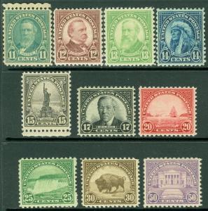 EDW1949SELL : USA 1931 Scott #692-701 VF-XF, Mint Never Hinged. Catalog $137.00.