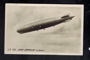 1929 Balkan Flight Germany Graf Zeppelin in Flight RPPC Postcard Cover LZ 127